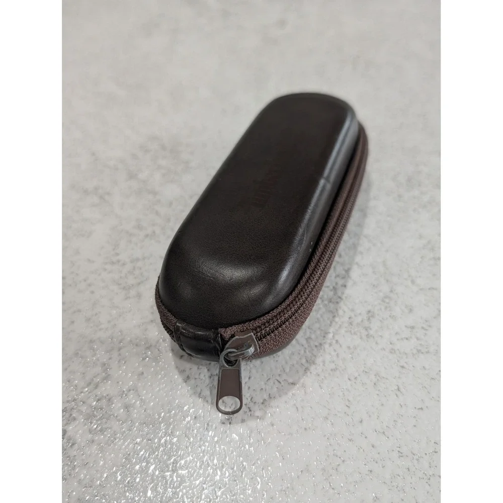 Timberland Brown Hard Shell Eyeglass Case | Zip Around | Logo